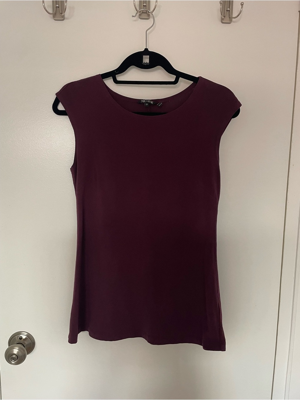 NIC+ZOE Plum Cap-Sleeve Shell Top